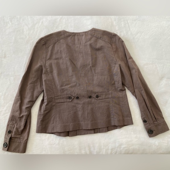 Banana Republic Brown Button Down Jacket Size 8 Petite - Picture 5 of 7
